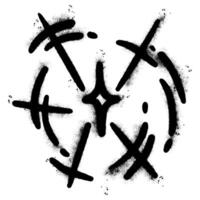 Spray Painted Graffiti stars sparkle icon Sprayed isolated with a white background. graffiti shining burst with over spray in black over white. vector