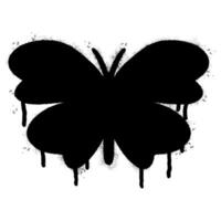 Spray Painted Graffiti butterfly icon Sprayed isolated with a white background. vector