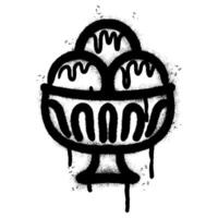 Spray Painted Graffiti ice cream con icon Sprayed isolated with a white background. vector