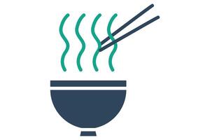 Ramen icon. solid icon style. icon related to meal. meal elements illustration vector