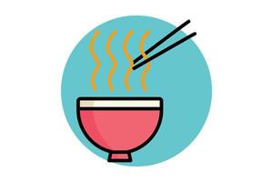 Ramen icon. colored outline icon style. icon related to meal. meal elements illustration vector