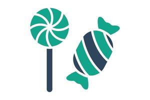 Candy icon. solid icon style. icon related to meal. meal elements illustration vector