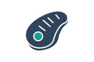 Steak icon. solid icon style. icon related to meal. food elements illustration vector