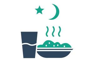 Dinner icon. solid icon style. icon related to meal. food elements illustration vector