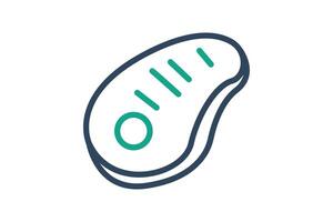 Steak icon. line icon style. icon related to meal. food elements illustration vector