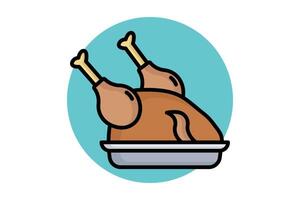 Chicken icon. colored outline icon style. icon related to meal. food elements illustration vector