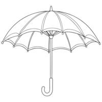 Umbrella or rain shield outline coloring book page line art drawing vector