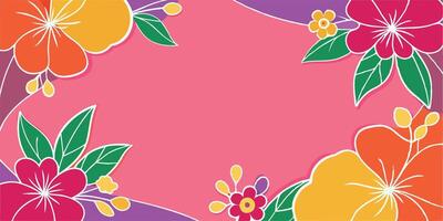 Floral copy space design on a pink background vector