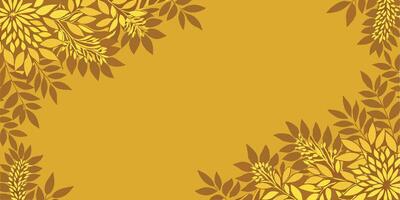Floral copy space design on a golden background vector
