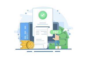 Mobile payment concept or online money transfer. Internet payment, online payment. Online shopping e-commerce marketplace. Flat illustration for landing page, mobile app, web banner. vector