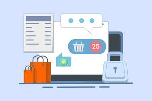 online ordering concept. making online purchases, and ordering goods through mobile applications. mobile payments, online shopping, e-commerce concept. vector