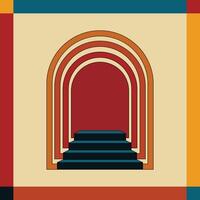 Design retro hallway unique design vector