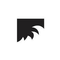 Logo square wave black minimalist design with blank background vector