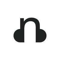 Logo letter N headset unique design with blank background vector