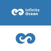 Logo infinite ocean wave blue unique design with blank background vector