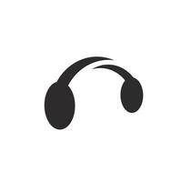 Logo headset black design minimalist with blank background vector