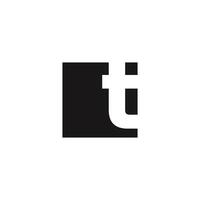 Logo letter T square unique design minimalist with blank background vector