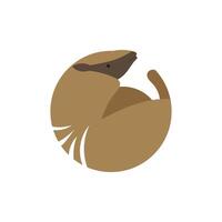 Logo animal armadillo circle round unique design vector