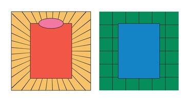 Template design retro vibrant unique design vector
