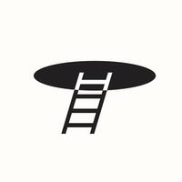 Logo hole stair unique design with blank background vector