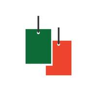 Logo double tag rectangle unique design with blank background vector