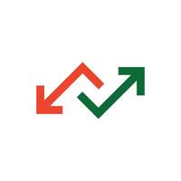 Logo letter N double arrow unique design minimalist vector
