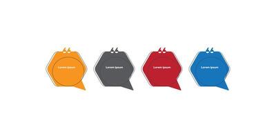 Hexagon shape chat bubble with four different colors vector