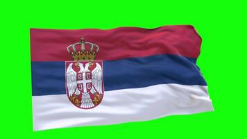 Serbia Flag 3d render waving animation motion graphic isolated on green screen background video