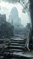 Steps lead to platform foundations where temples once stood , wallpaper photo