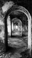 Archways leading through passages to inner spaces , photorealistic photo