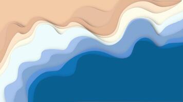 Animation of waves on a beach in papercut style video