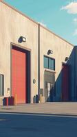 Loading docks extending from warehouse sides, wallpaper photo