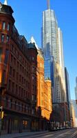Structures stacking toward the sky in the downtown core area, wallpaper art photo