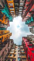 Building tops creating patterns against the horizon at the skyline, photorealistic wallpaper photo