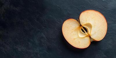 Single dried apple slice resting on another, photorealistic food photo