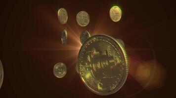 Bitcoin money loop animation video