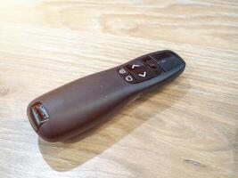 Close up a remote control slide presentation. photo