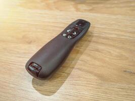 Close up a remote control slide presentation. photo