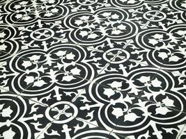 Old vintage tiles pattern background, black and white vintage pattern background photo