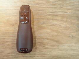 Close up a remote control slide presentation. photo