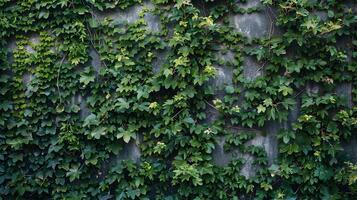Lush Ivy Cascading Over Urban Walls Blending Nature and Architecture photo