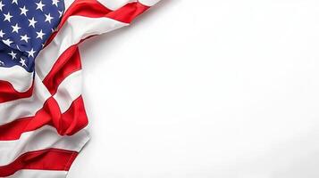 Vibrant American Flag Banner on Crisp White Background for Digital Designs photo
