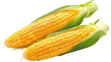 Highly Detailed Vectorized Authentic Corn Ears on White Background photo
