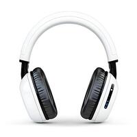 Modern Single White Wireless Headphones with Soft Cushions and Control Buttons for Music Playback, Ideal for Listening, Gaming, and Multimedia Experiences photo