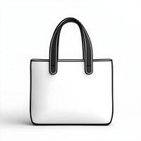 Stylish Minimalist Tote Bag Design for Fashion Enthusiasts Featuring a Classic Black and White Color Scheme with Clean Lines and Versatile Appearance photo
