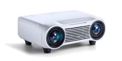 High-Quality Modern Projector with Dual Lenses and Sleek Design Ideal for Home Theater and Professional Presentations in Various Environments photo