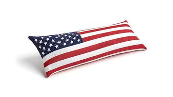 Vibrant American Flag Banner on Crisp White Background for Digital Designs photo