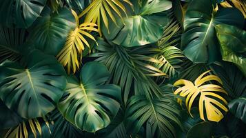 Exotic Tropical Leaves with Bold Patterns for Lush Botanical Backdrop photo