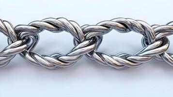 Intertwined Metallic Chain Links Highlighting Strength and Resilience in a Polished Design Ideal for Industrial and Artistic Concepts photo