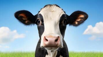 Dairy Cow Delighting in Balanced Nutritious Diet of Lush Green Pasture and Fortified Concentrates photo